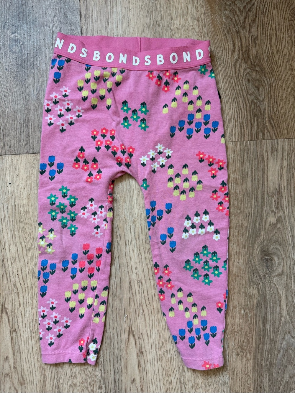 Bonds Pink Floral Print Kids Leggings